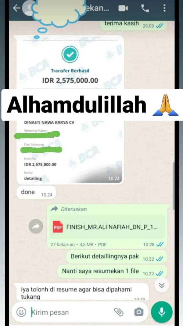 Testimoni bukti transfer 19