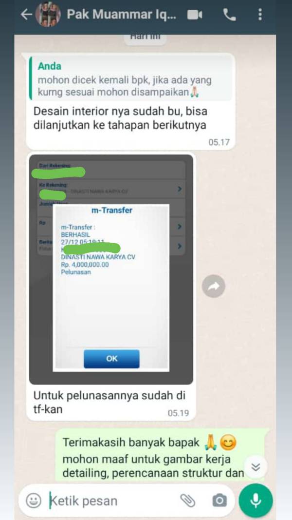 Testimoni bukti transfer 22