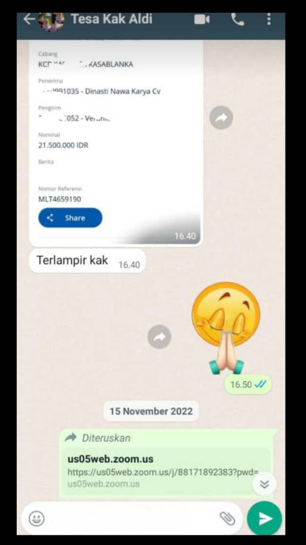 Testimoni bukti transfer 24