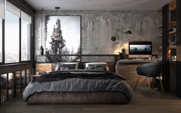 Konsep Interior Industrial - Ruang Tidur